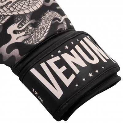 Перчатки Venum Dragons Flight Boxing Gloves Black/Sand (01706) фото 3