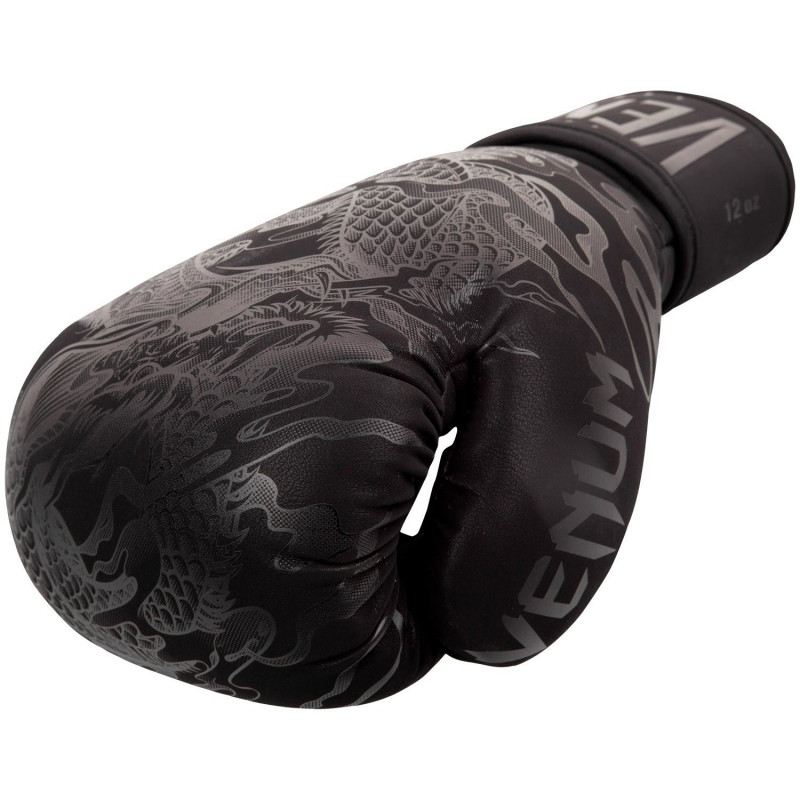 Перчатки Venum Dragons Flight Boxing Gloves Black/Black (01705) фото 7