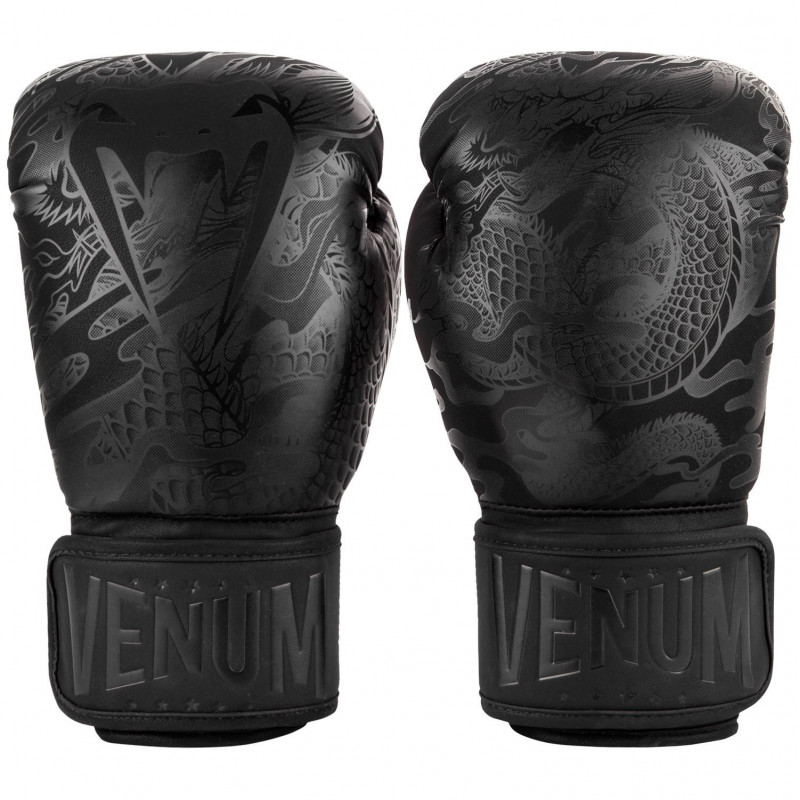 Перчатки Venum Dragons Flight Boxing Gloves Black/Black (01705) фото 3