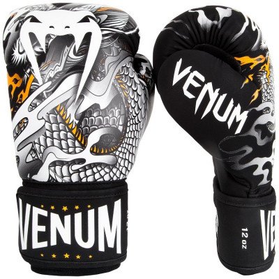 Рукавиці Venum Dragons Flight Boxing Gloves B/W (01359) фото 1