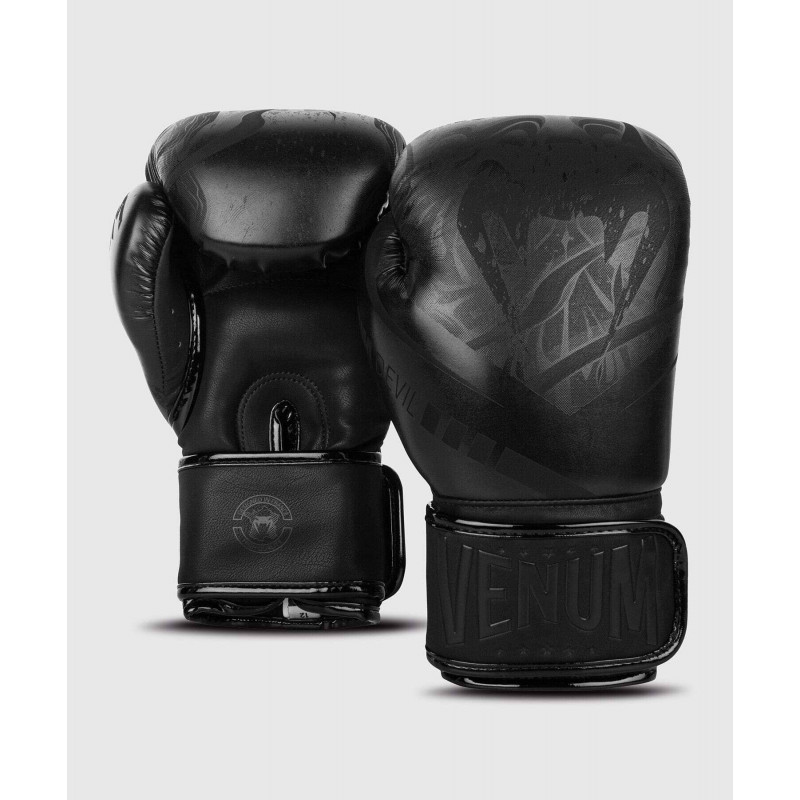 Перчатки Venum Devil Boxing Gloves Black/Black (01992) фото 4