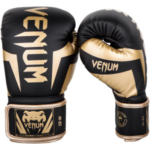 Боксерские перчатки Venum Elite Черные/Золото