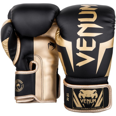 Боксерские перчатки Venum Elite Черные/Золото (01846) фото 2