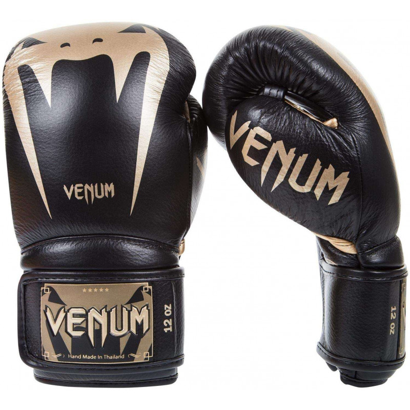 Боксерские Перчатки Venum Giant 3.0 Nappa Чёрные/Золото (01878) фото 1