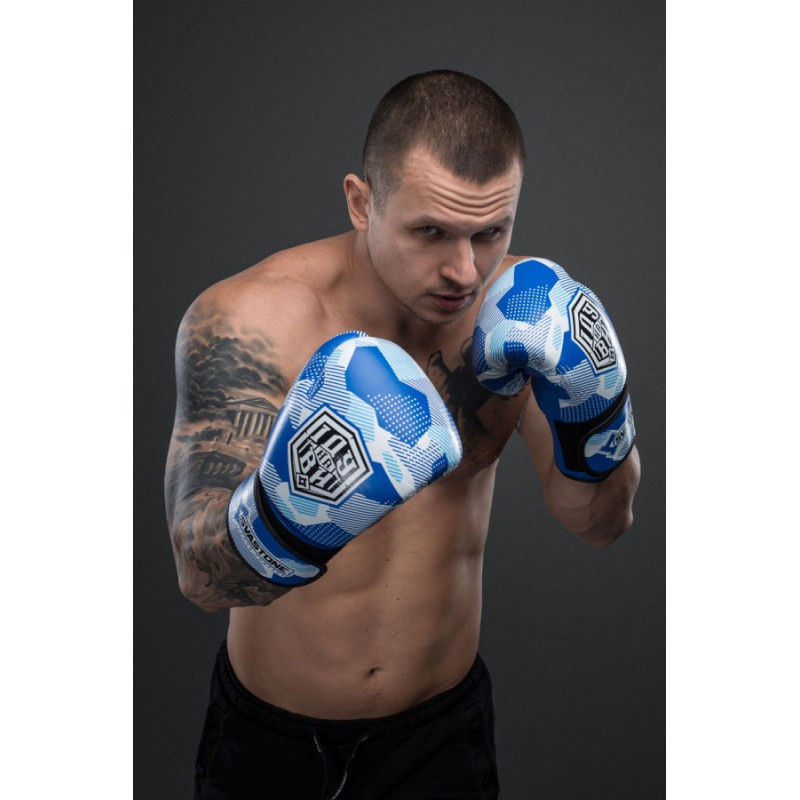 Боксёрские перчатки SVA STONE ІДУ на ВИ BLUE (01629) фото 4