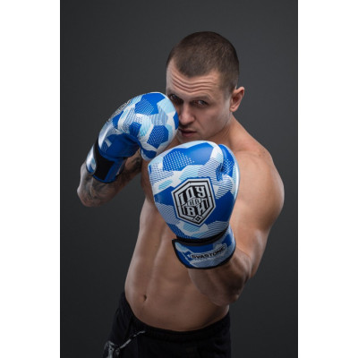 Боксёрские перчатки SVA STONE ІДУ на ВИ BLUE (01629) фото 5
