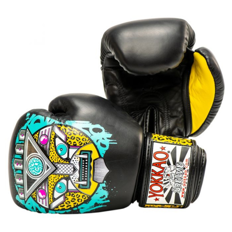 Боксёрские перчатки YOKKAO Apex Leopard Muay Thai  black (01641) фото 2