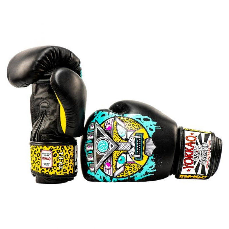 Боксёрские перчатки YOKKAO Apex Leopard Muay Thai  black (01641) фото 6