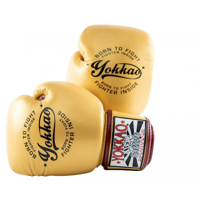 Боксёрские перчатки YOKKAO Vintage gloves gold (01766) фото 1