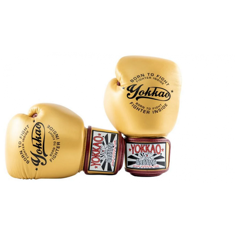 Боксёрские перчатки YOKKAO Vintage gloves gold (01766) фото 3