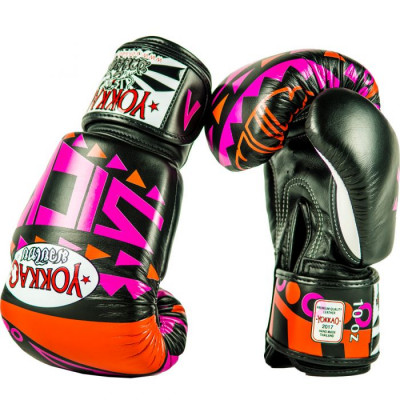 Боксёрские перчатки YOKKAO Sick Muay Thai gloves orange/pink (01640) фото 3