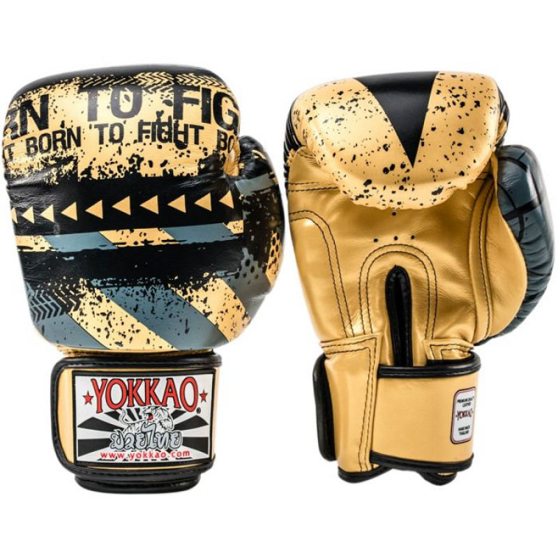 Боксёрские перчатки YOKKAO Hustle Muay Thai gold/black (01645) фото 2