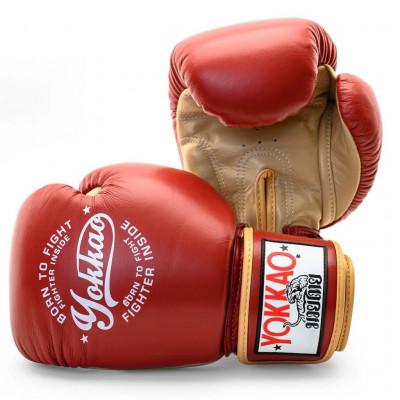 Перчатки YOKKAO Vintage Boxing Gloves Red Cerise (02209) фото 1