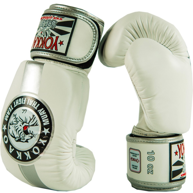 Перчатки YOKKAO FIGHT TEAM WHITE/SILVER Boxing Gloves (01518) фото 3