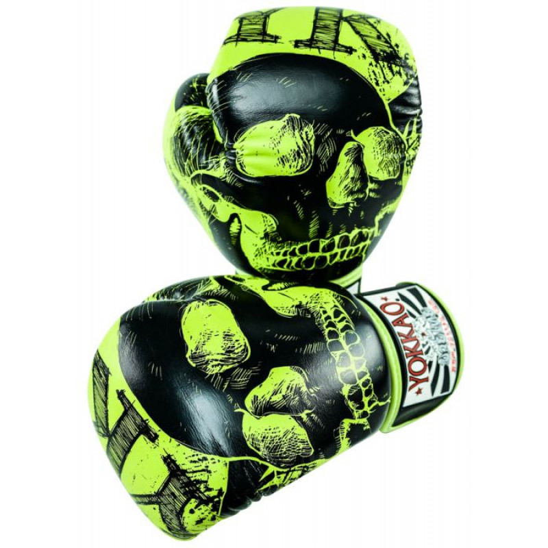 Боксёрские перчатки YOKKAO Skullz lime punch (01654) фото 6
