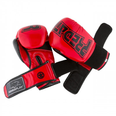Боксёрсские перчатки PowerPlay Red 3017 красные (01796) фото 4