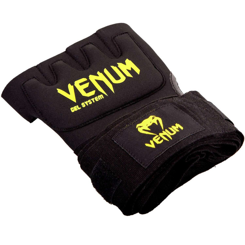 Быстрые гелевые бинты Venum Kontact Gel Glove Wraps Черные/Жёлтый (01849) фото 4