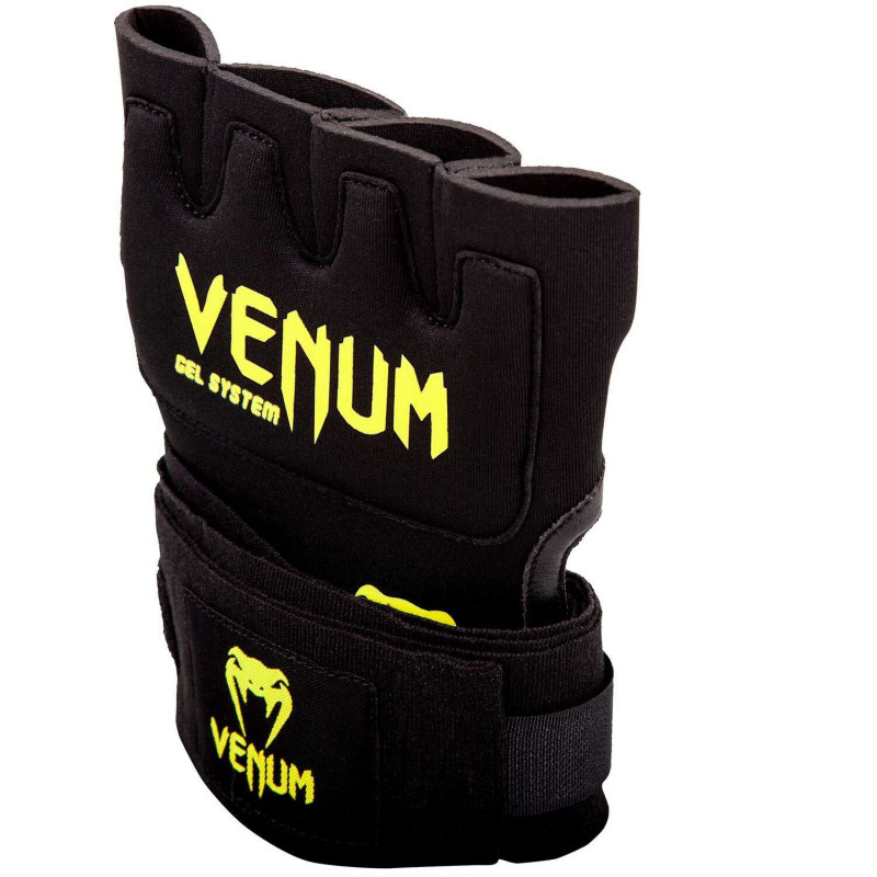 Быстрые гелевые бинты Venum Kontact Gel Glove Wraps Черные/Жёлтый (01849) фото 3