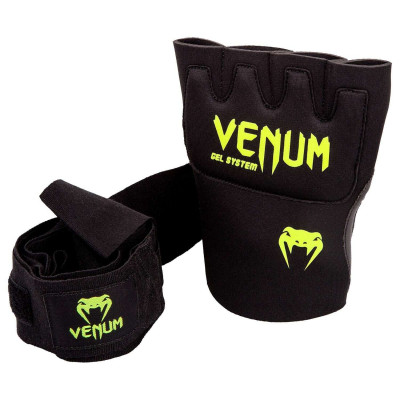 Быстрые гелевые бинты Venum Kontact Gel Glove Wraps Черные/Жёлтый (01849) фото 2