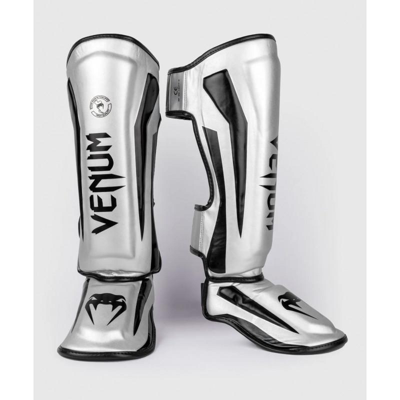 Защита голени стопы Venum Elite Silver/Black (02968) фото 2