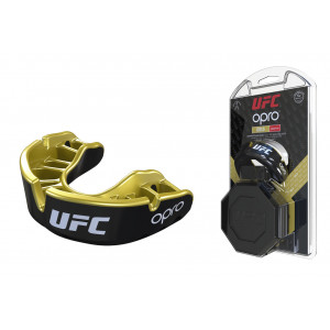 Капа OPRO Gold UFC Hologram Black Metal/Gold
