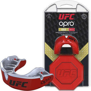 Капа OPRO Gold UFC Hologram Red Metal/Silver