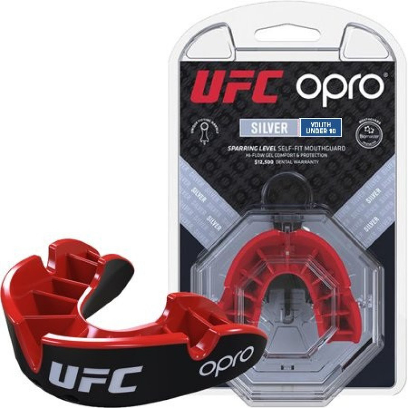 Капа OPRO Junior Silver UFC Hologram Black/Red (01609) фото 1