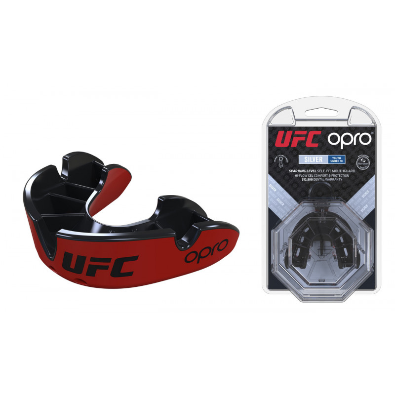 Капа OPRO Junior Silver UFC Hologram Red/Black (01610) фото 1