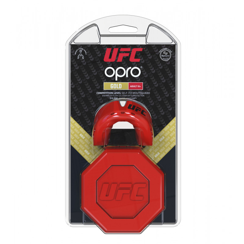 Капа OPRO Gold UFC Hologram Red Metal/Silver (01613) фото 4