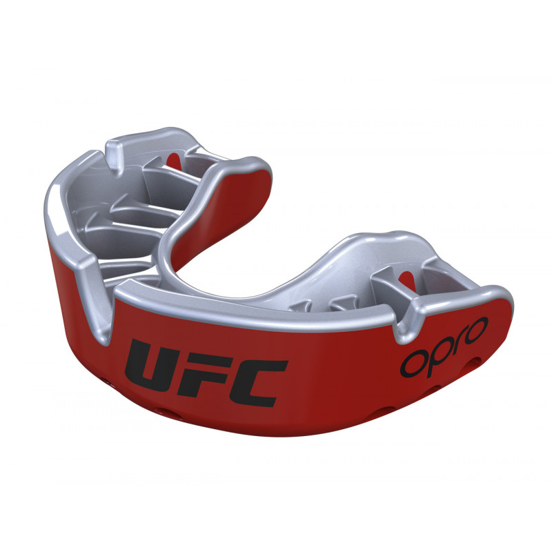 Капа OPRO Gold UFC Hologram Red Metal/Silver (01613) фото 2