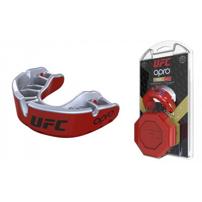 Капа OPRO Gold UFC Hologram Red Metal/Silver (01613) фото 5