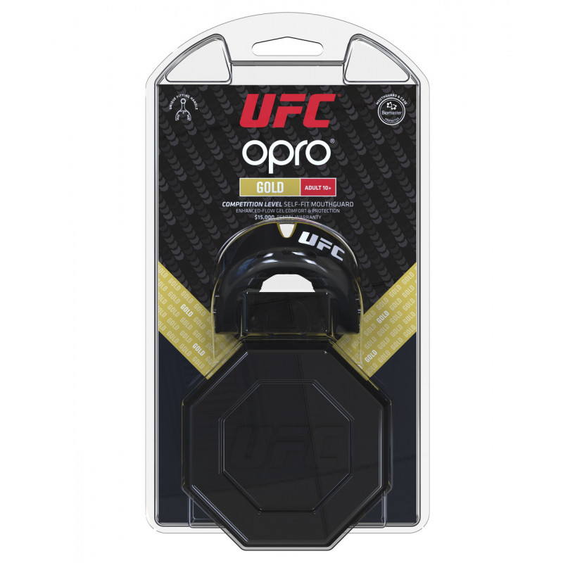 Капа OPRO Gold UFC Hologram Black Metal/Gold (01612) фото 7