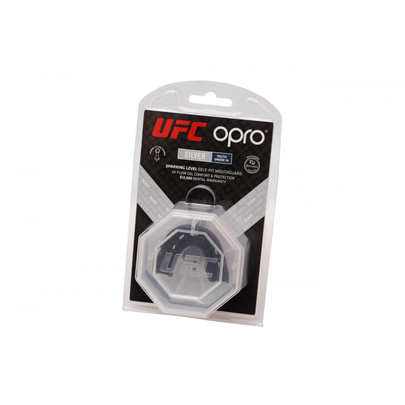 Капа OPRO Junior Silver UFC Hologram Red/Black (01610) фото 5
