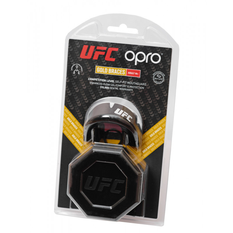 Капа OPRO Gold Braces UFC Hologram Black M/S (01611) фото 3