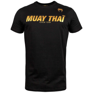 Футболка Venum Muay Thai VT Черная/Золотистый