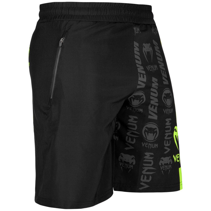 Шорты Venum Logos Training Shorts Black/Neo Yellow (01728) фото 3
