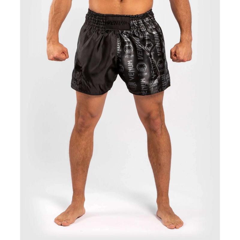 Шорти Venum Logos Muay Thai Shorts Black/Black (02142) фото 1