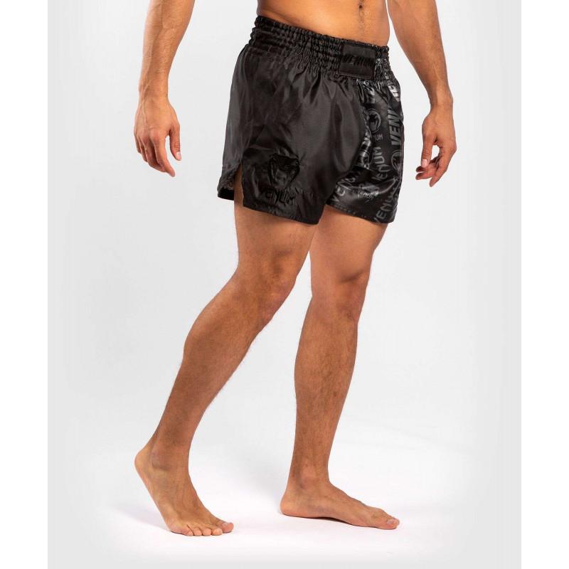 Шорты Venum Logos Muay Thai Shorts Black/Black (02142) фото 4