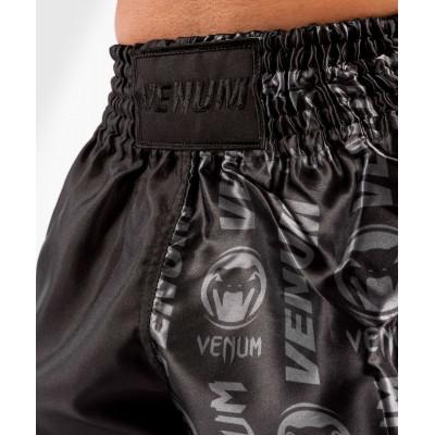 Шорти Venum Logos Muay Thai Shorts Black/Black (02142) фото 6
