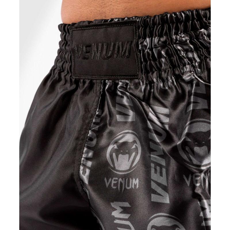 Шорты Venum Logos Muay Thai Shorts Black/Black (02142) фото 6