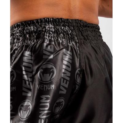 Шорты Venum Logos Muay Thai Shorts Black/Black (02142) фото 7