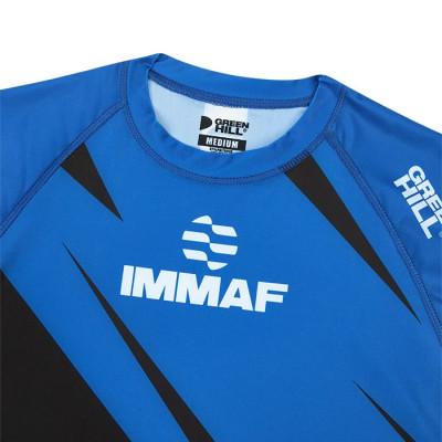 Футболка Rash guard MMA IMMAF Green Hill blue  (02388) фото 3