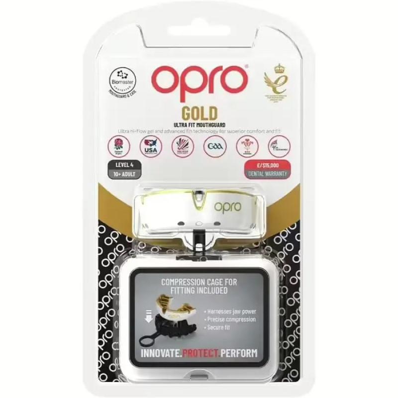 Капа OPRO Gold для единоборств White/Gold (02717) фото 3