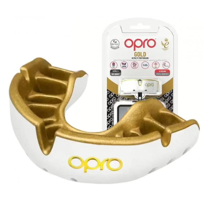 Капа OPRO Gold для единоборств White/Gold (02717) фото 1