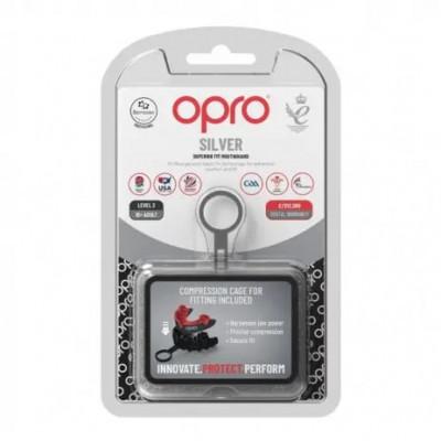 Капа OPRO Silver Black/Red (02719) фото 2