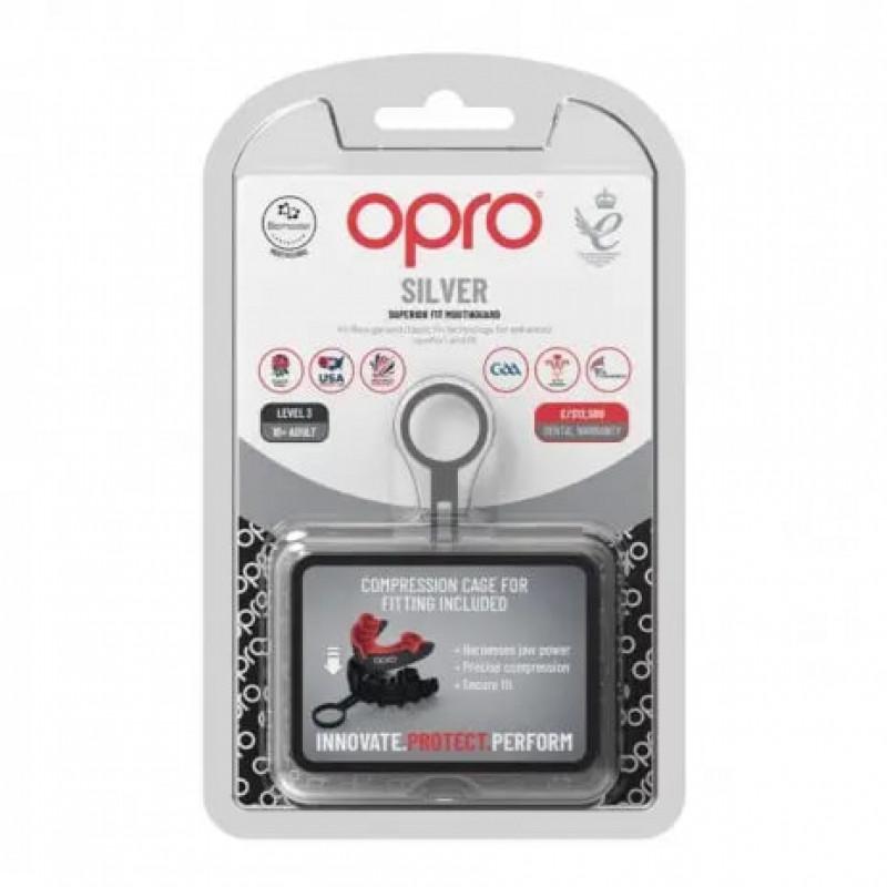 Капа OPRO Silver Black/Red (02719) фото 2