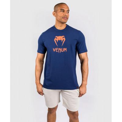 Футболка Venum Classic T-Shirt - Navy Blue/Orange (02574) фото 1