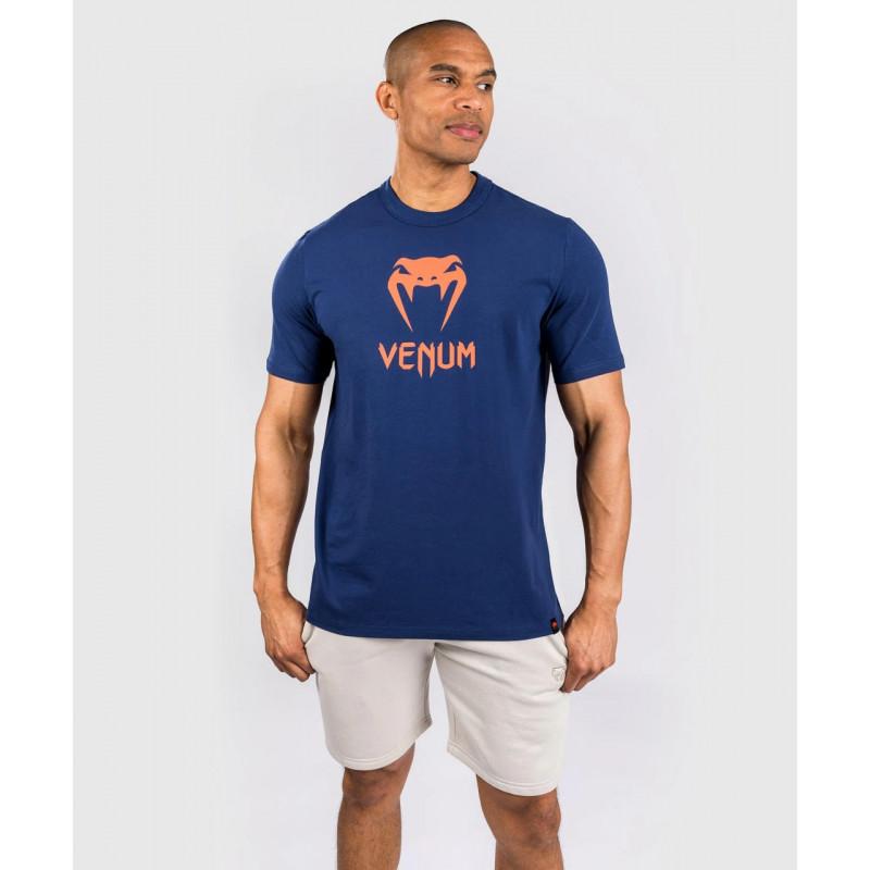 Футболка Venum Classic T-Shirt - Navy Blue/Orange (02574) фото 1