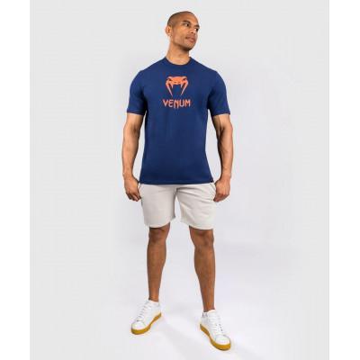Футболка Venum Classic T-Shirt - Navy Blue/Orange (02574) фото 5