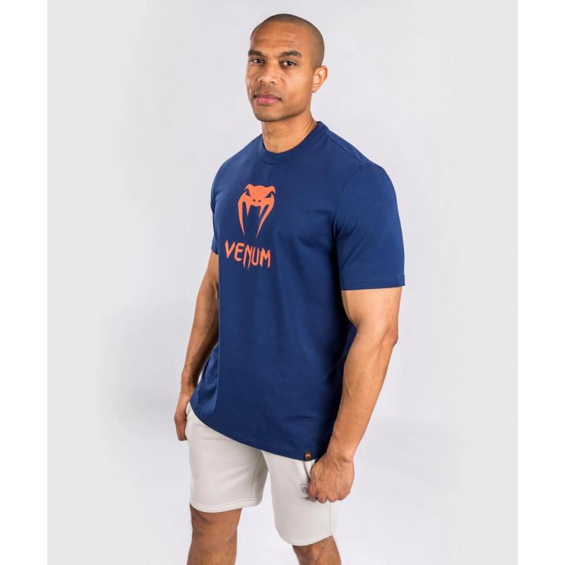 Футболка Venum Classic T-Shirt - Navy Blue/Orange (02574) фото 4